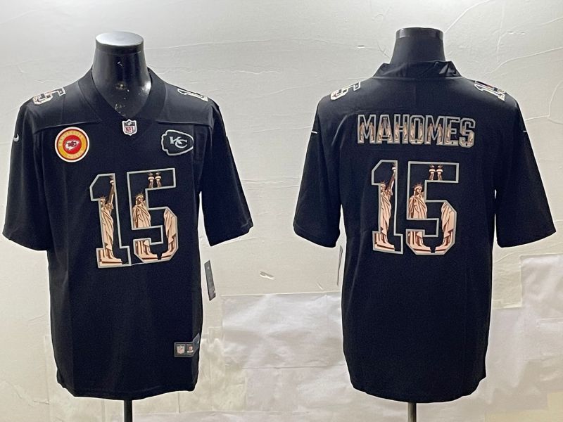 Men Kansas City Chiefs #15 Mahomes Black 2025 Nike Vapor Limited NFL Jersey style 21->kansas city chiefs->NFL Jersey